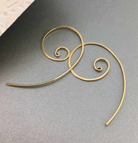 Gold filled spiral hoop earring 14k goldfilled hoop earrings
