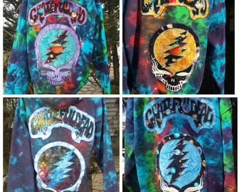 Custom GRATEFUL Dead HOODIE ~ Galaxy tie dye your size! Made similar to the ones in the pictures ~!