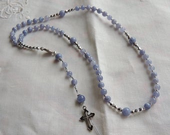 Aquamarine Rosary / Baptism / first communion rosary / Aquamarine - March birthstone / Necklace / Balance necklace / Wrist rosary