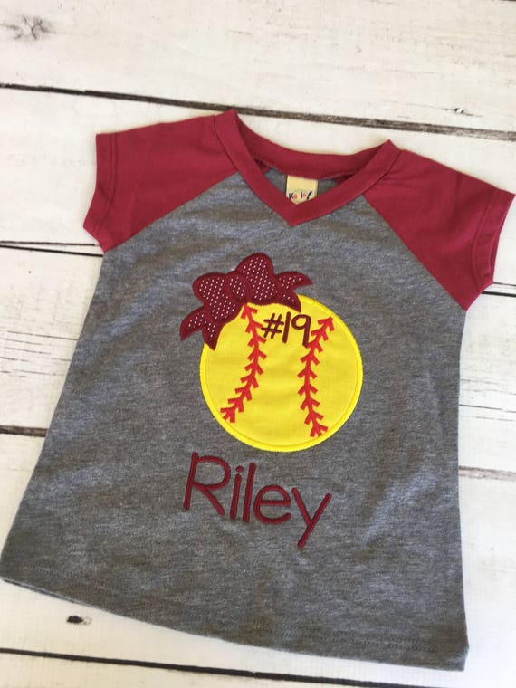 Raglan Baseball Bow Shirt Personalized Shirt Baseball