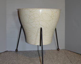 Mid Century Drizzle TriPod Planter ~ Danish Modern ~ Vintage Planter ~ Eames Era ~ Epsteam