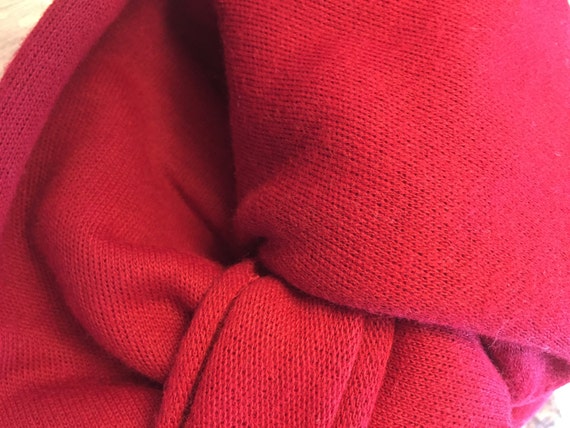 Red Knit Fabric Vintage Tube Knit Fabric in Deep Red or