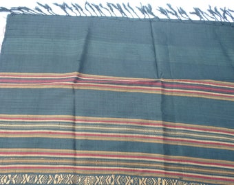 Cambodian 100% silk fabric, wrap, throw, material. Hand woven silk.