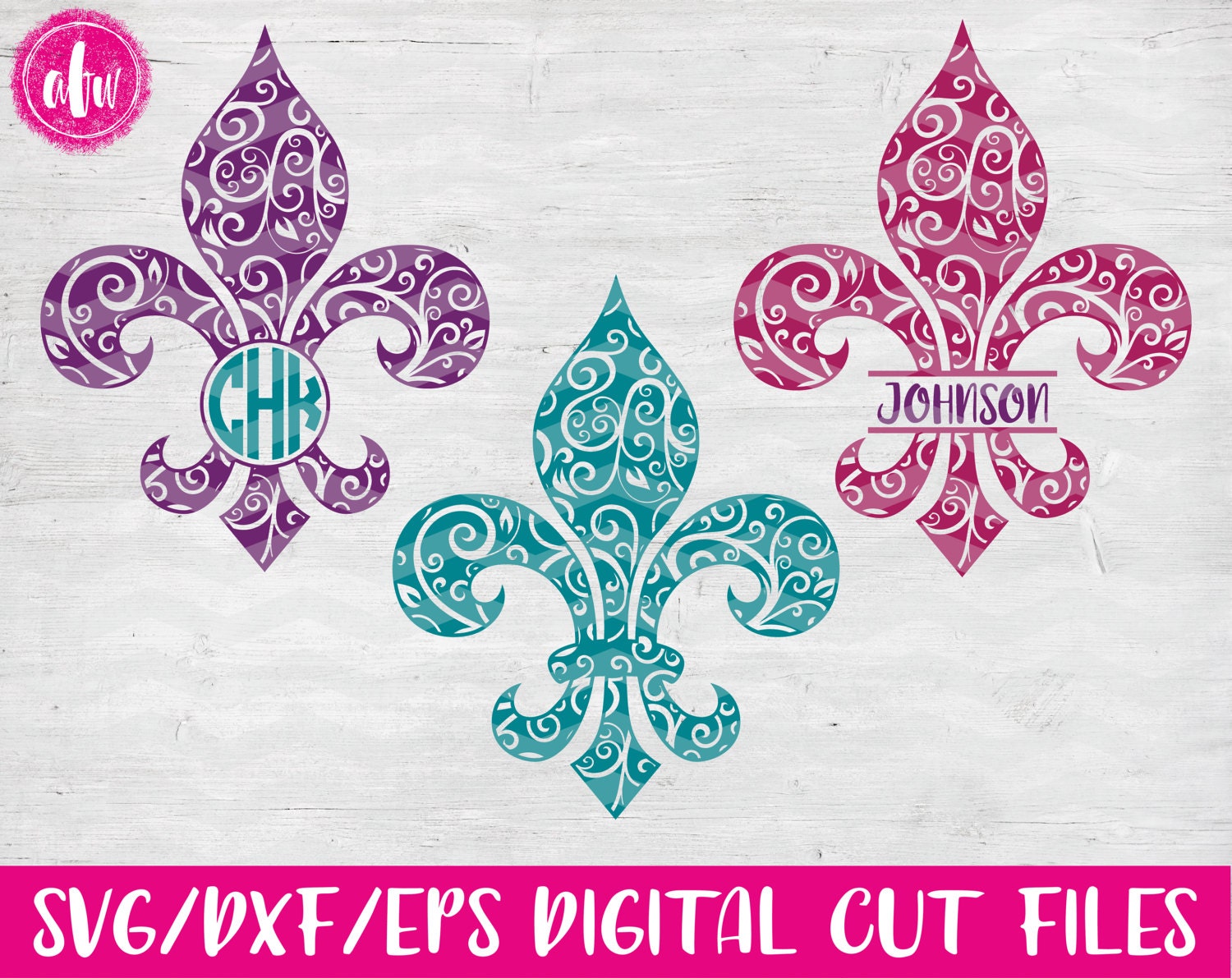 Download Swirl Fleur de Lis SVG DXF EPS Cut File Mardi Gras