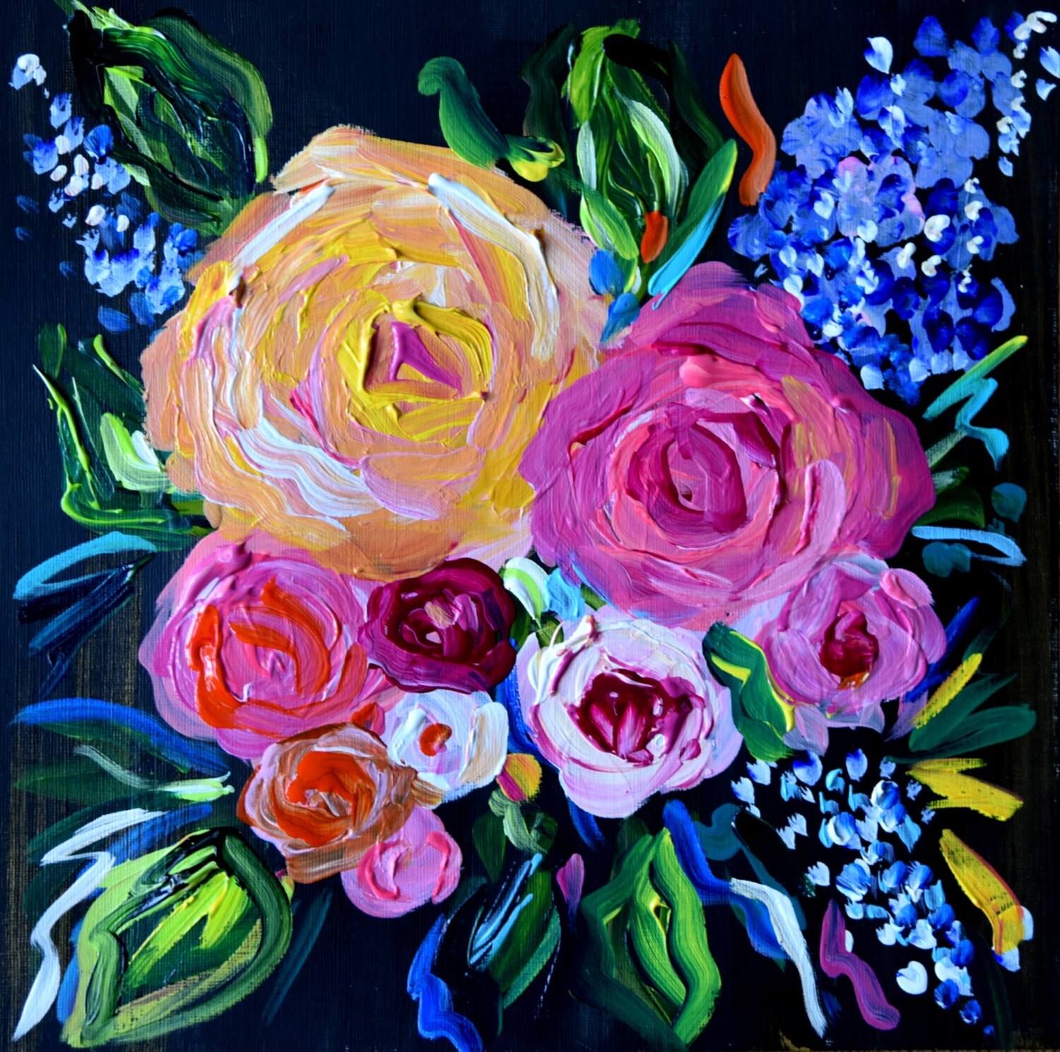 Download NEW Small Abstract Flower Painting Wedding bouquet 12