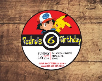 Pokemon Invitation, Pokemon Go Invitation, Pikachu Invitation, Pokemon Birthday Party, Pokemon Go Party, Pokemon Printable Invite, pokeball
