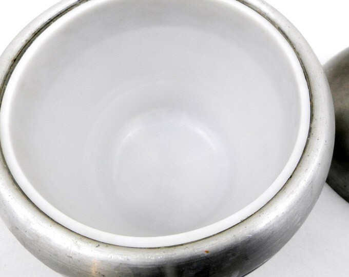 Vintage Mid Century Pear Shaped Brushed Metal Ice Bucket, Ice Cube Holder, French Design, Retro, Vintage, Man Cave, Decor, Bar, Bistro