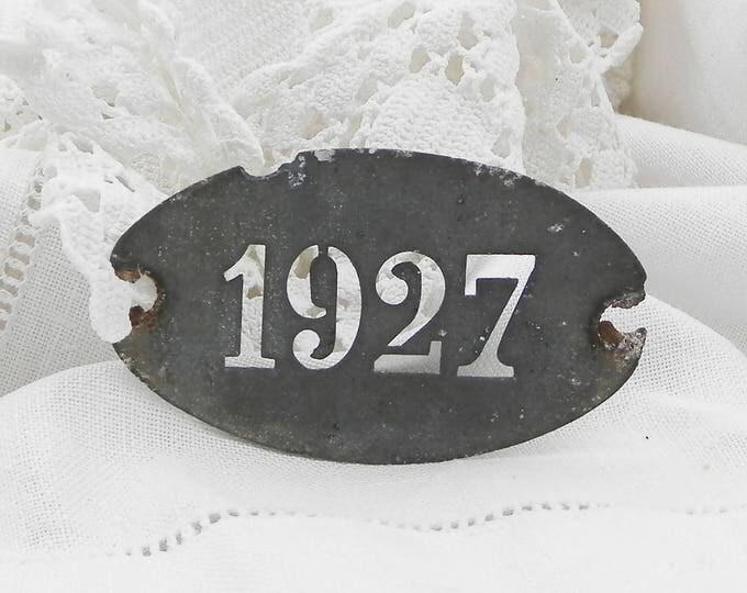 Antique 1927 Metal Stencil Plaque, French 1927 Zinc Metal 1962 Label, Collectible, French Signs, Brocante, Country Decor, Retro, Year Antique 1927 Metal Stencil Plaque, French 1927 Zinc Metal 1962 Label, Collectible, French Signs, Brocante, Country Decor, Retro, Year