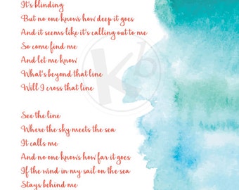 Moana lyrics | Etsy