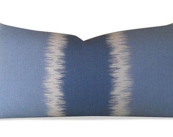 Ikat Pillow Cover -Thom Filicia, Gere in River - SAME Fabric BOTH Sides - Invisible Zipper - 18x18, 20x20, 22x22 and lumbar sizes