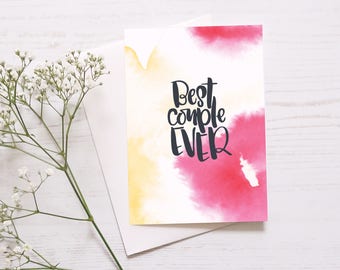 Wedding, Engagement Card: Best Couple Ever // Fun Engagement Card // Playful Wedding Card // Anniversary Card
