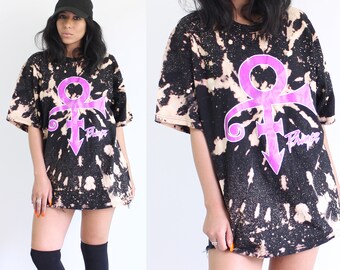 Purple Rain Prince T-shirt, Bleached Prince T-shirt, Vintage Inspired Purple Rain T-shirt, 90's Inspired Band T-shirt, Prince Tribute Tee