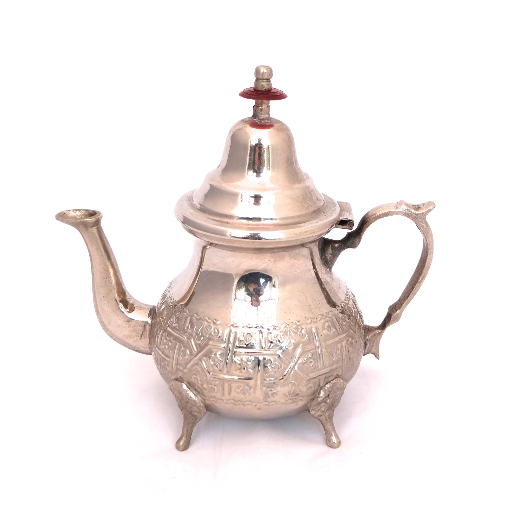 Vintage Moroccan Alpaca Silver Teapot Silver Traditional