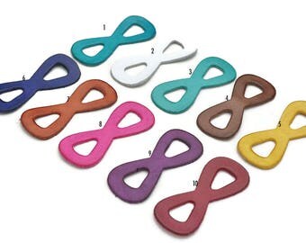 Small Leather Links - Create Custom Bracelets - Premium Leather - Qty 5pc