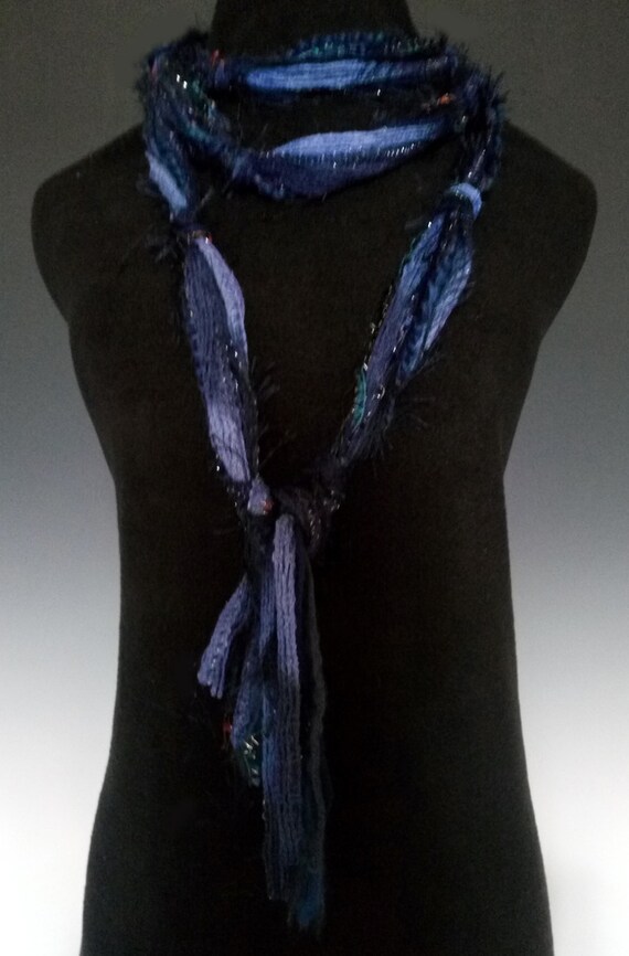 navy skinny scarf