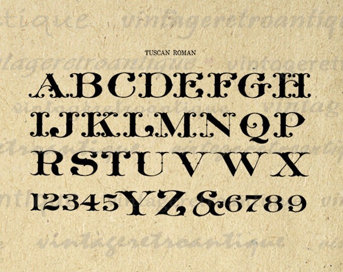 Antique Alphabet Graphic Digital Printable Tuscan Roman Western Font Letters Image Download Art Vintage Clip Art Jpg Png HQ 300dpi No.423
