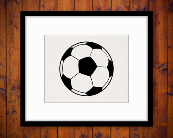 Printable Image Soccer Ball Graphic Download Soccer Digital Illustration Vintage Clip Art Jpg Png Eps HQ 300dpi No.3968