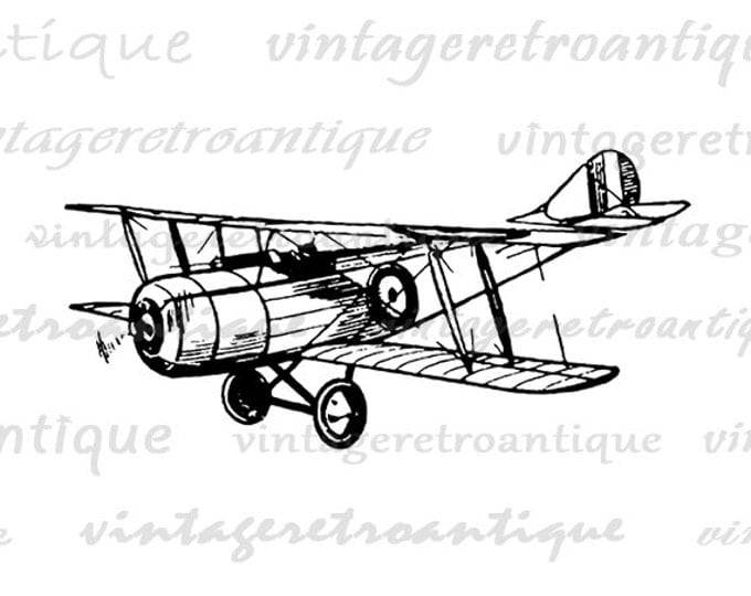 Airplane Printable Digital Image Plane Download Airplane Graphic Antique Clip Art Jpg Png Eps HQ 300dpi No.4557