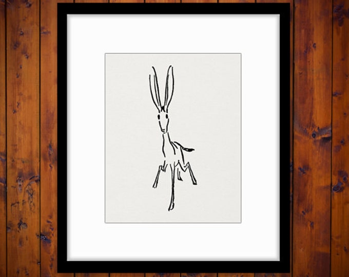 Digital Image Rabbit Printable Bunny Download Graphic Artwork Vintage Clip Art Jpg Png Eps HQ 300dpi No.1630