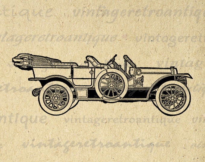 Digital Printable Old Car Graphic Automobile Image Download Vintage Clip Art Jpg Png Eps 18x18 HQ 300dpi No.3527