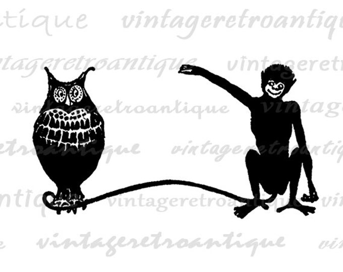 Printable Owl and Money Graphic Download Animal Illustration Digital Image Vintage Clip Art Jpg Png Eps HQ 300dpi No.2856