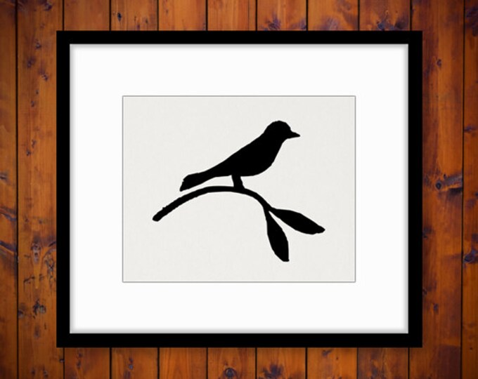 Digital Bird Image Graphic Bird Silhouette Printable Download Artwork Vintage Clip Art for Transfers Making Prints etc HQ 300dpi No.4676