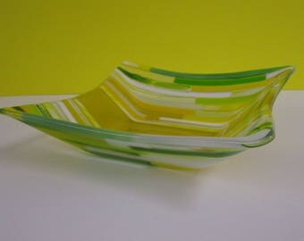 Yellow Transitions Fused Glass Bowl
