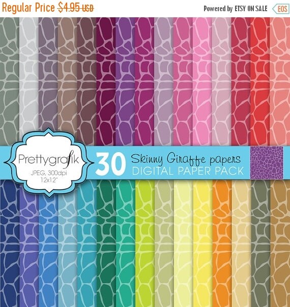 80% OFF SALE giraffe animal print digital paper, commercial use, scrapbook papers, background - PS596 Il_570xn