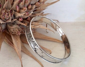 Etched Silver Bracelet