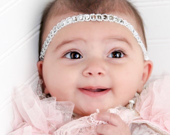 Baby Headband, Baby Girl Headband, Newborn Headband, Silver Headband, Girls Headband, Newborn Baby Headband, Boho Headband, Silver Headband