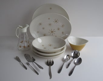 Mid Century Star Glow Pattern - Serviceware By Royal China and Serving Utensils - Made in USA