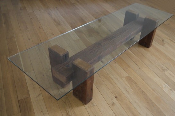 Reclaimed Wood And Glass Coffee Table Unique Coffee Table