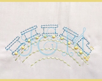 VIntage Sketch Train Embroidery Design