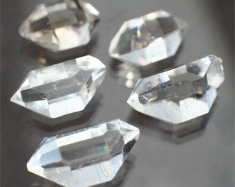 AAA herkimer diamond set double terminated quartz crystal healing stones 5 clear crystals 10-14 mm AAA gemstones 16 carats jewelry supply