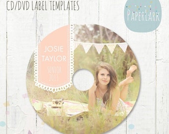 ON SALE CD/dvd label photoshop template Es005 by PaperLarkDesigns