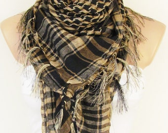 Plaid Pattern New Winter Women Men Windproof Warmer Military Scarf Muslim Hijab Shemagh Scarves Tactical Desert Arab KeffIyeh Shawl