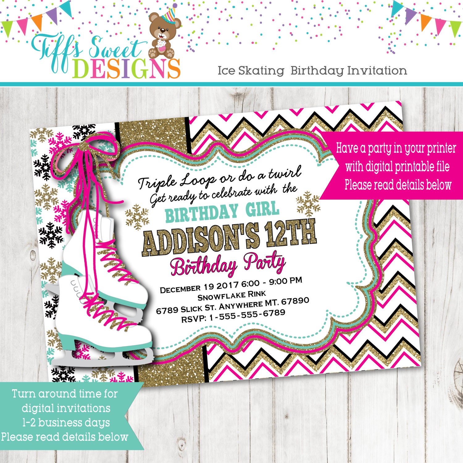 Ice Skating Party Invitations 9