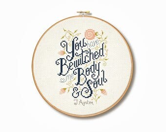 Pride and Prejudice Cross Stitch Pattern (Digital Format - PDF)