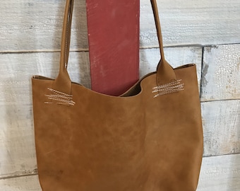 Genuine leather tote bag. Handbag. Shoulder bag. Leather purse.