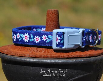 Daisy Chain ribbon dog collars Medium to X-Large