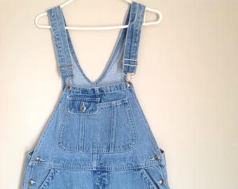 Vintage unisex bib overalls women's men's faded blue jeans bib overalls dungarees women's bib overalls salopette femme