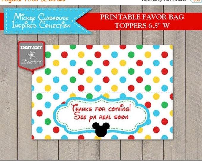 SALE INSTANT DOWNLOAD Mouse Clubhouse Printable Party Favor Bag Toppers / Goodie Bag / Party Favors / Clubhouse Collection / Item #1647