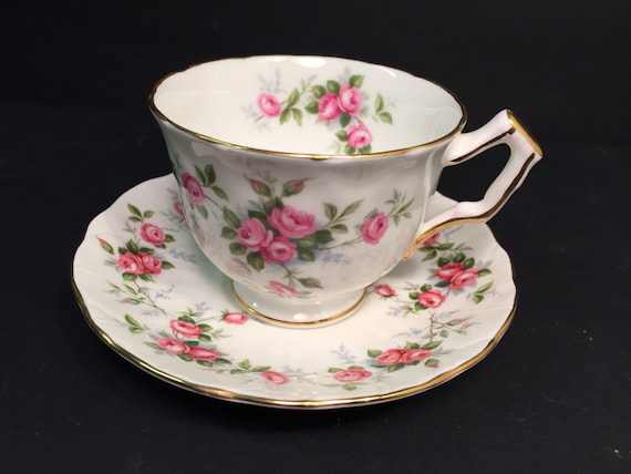 Aynsley Teacup Vintage Fine English Bone China Grotto Rose