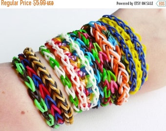 Items similar to Black and Hot Pink Rubber Band Bracelet - Thin ...