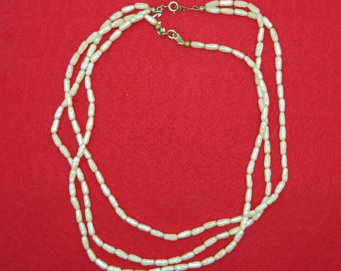 Freshwater Pearl Necklace Set, Double Strand, 14.5" and Single Strand 15"