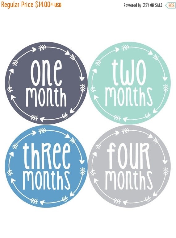 Baby Boy Month Stickers Monthly Baby Sticker by MonthsinMotion