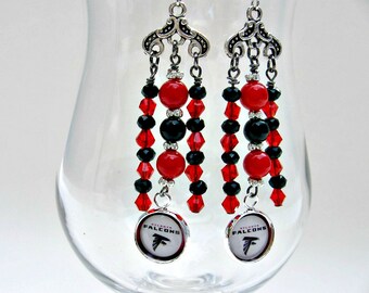Atlanta Falcons Jewelry, Football Jewelry, Atlanta Falcons Earrings, Falcons Football, Football Earrings, Falcons Accessories, Football Gift