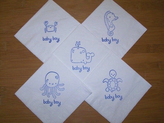 50 White Baby Shower Beverage Napkins Birthday 5 x