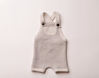 Newborn Boy Romper- "Timothy" in grey newborn romper, overalls, baby photo prop, baby boy, newborn romper,