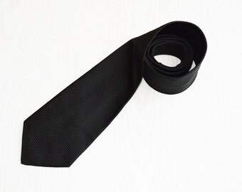 Cool vintage men necktie - black patterned men tie - Retro look tie - black tie - classical necktie - men's accessory - gift for him 49